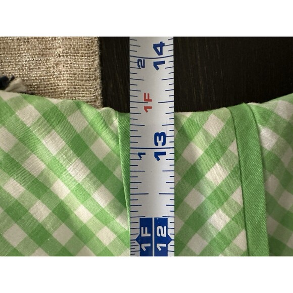 Lilly Pulitzer Green Gingham Strapless Meridian Top Scalloped Women's Size 2 - Picture 12 of 13